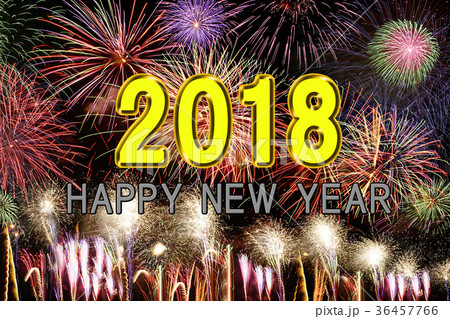 2018 HAPPY NEW YEAR 花火 36457766