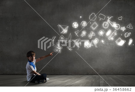 Boy pointing idea 36458662