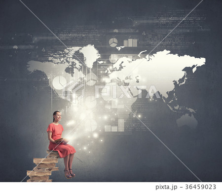 Woman in dress with book 36459023