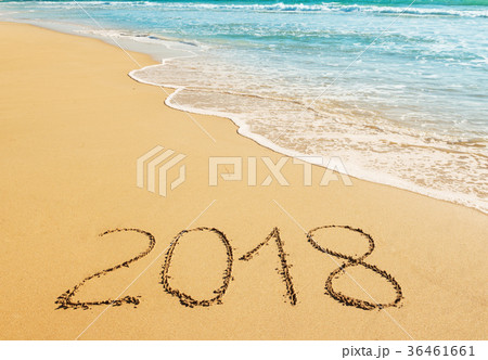 digits 2018 on the sand digits 2018 on the sand 36461661