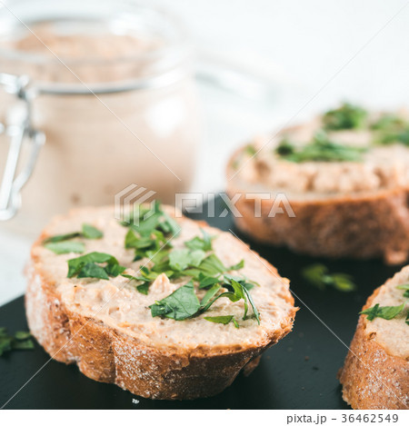 homemade turkey pate on bread 36462549