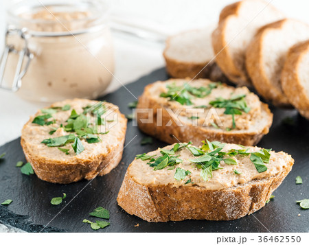 homemade turkey pate on bread 36462550