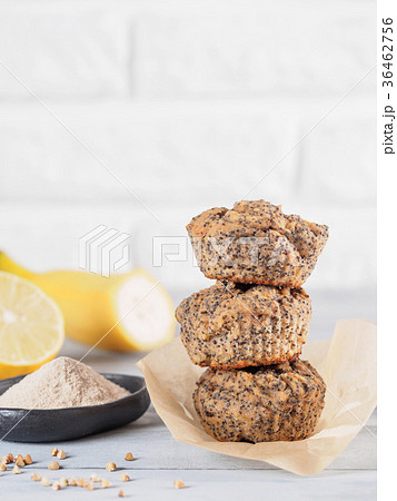 banana muffins with buckwheat flour and poppy banana muffins with buckwheat flour and poppy 36462756
