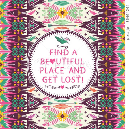 Fancy abstract geometric pattern in tribal style 36464244