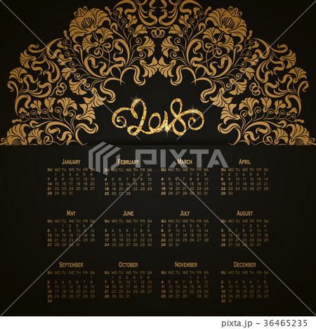 Vector calendar for 2018 36465235