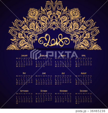 Vector calendar for 2018 36465236