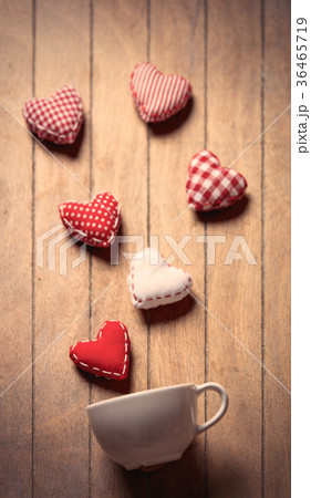 Heart shapes and white cup Heart shapes and white cup 36465719
