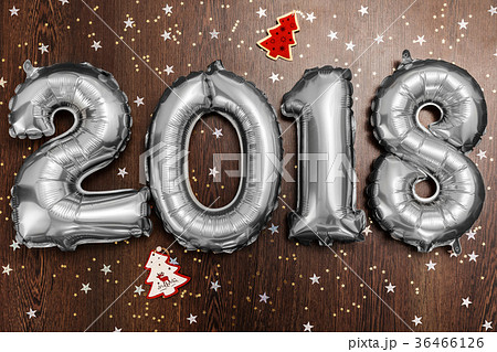 Bright metallic silver balloons figures 2018 36466126