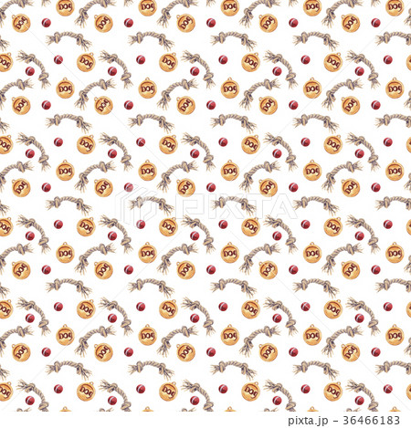 Puppy dog rope medal drawing watercolor seamless 36466183