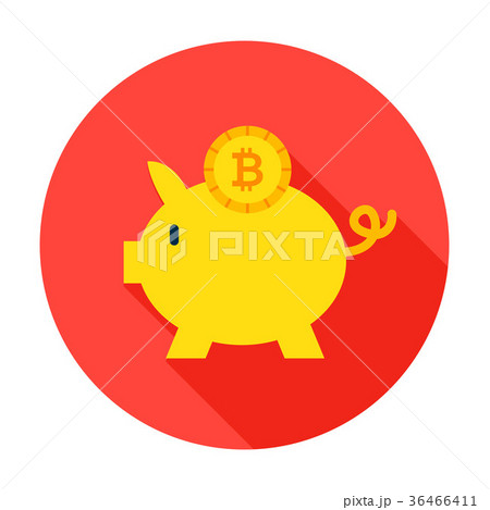 Bitcoin Piggy Circle Icon Bitcoin Piggy Circle Icon 36466411