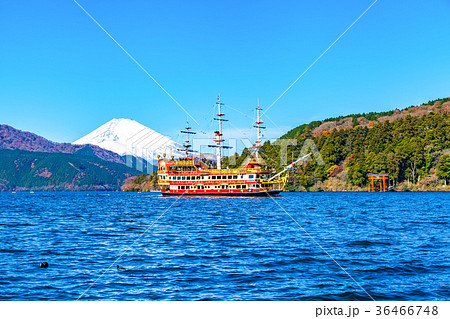 芦ノ湖、芦の湖、富士山、箱根、観光船、箱根神社 36466748