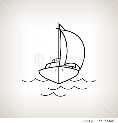 Silhouette yacht on a light background 36466807