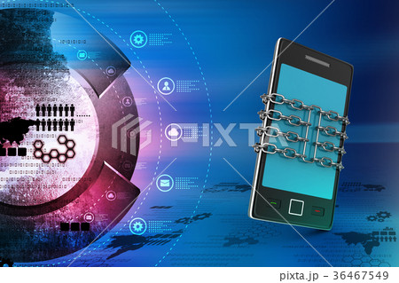 Smart phone with chain, safety concept 36467549