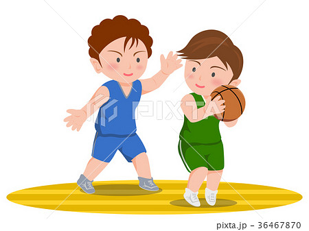 Basketball Offense And Defense Stock Illustration