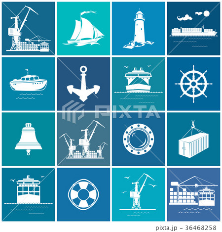 Set of Cargo and Marine Icons 36468258