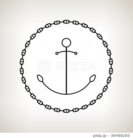 Silhouette anchor and chain on a light background 36468260