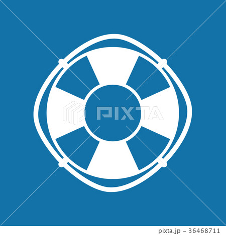 Lifebuoy Isolated on Blue Lifebuoy Isolated on Blue 36468711