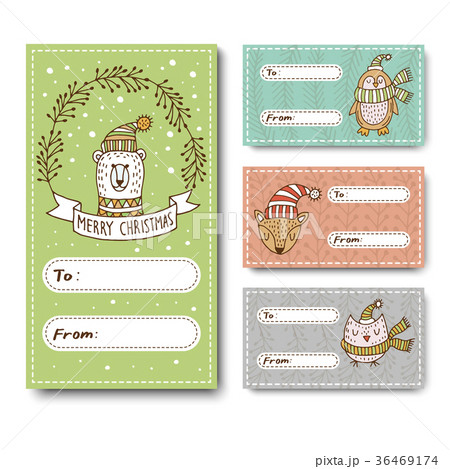Vector set of greeting cards for Christmas 36469174