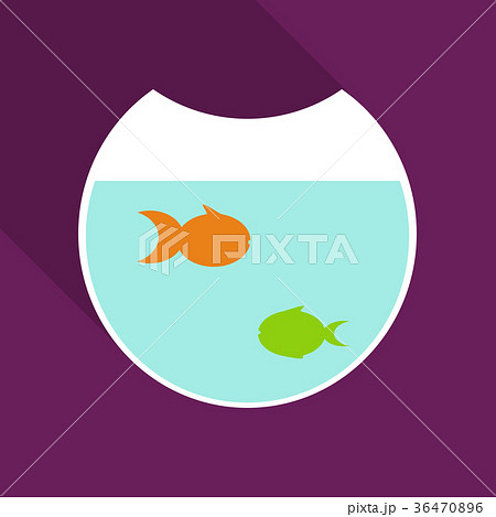 Cartoon golden fish in the aquarium Cartoon golden fish in the aquarium 36470896