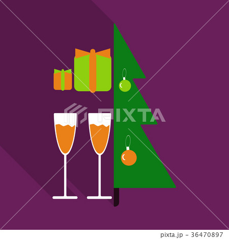 vector illustration of decorated Christmas tree 36470897