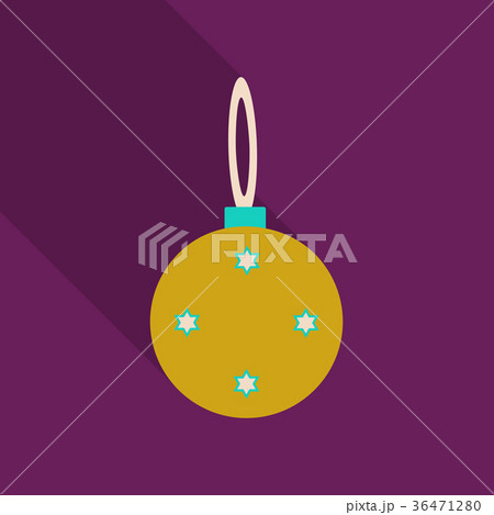 Flat Icon with shadow christmas ball 36471280