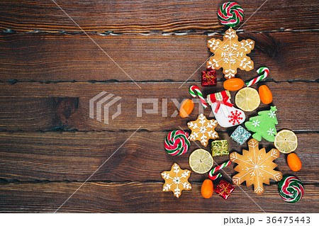 Christmas tree with candy from gingerbreads,  36475443
