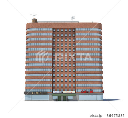 3d rendering of a red brick apartment building 3d rendering of a red brick apartment building 36475885