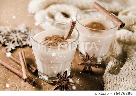 Homemade Eggnog Cocktail for Christmas Eve. 36476899