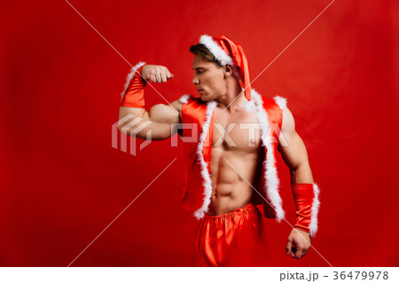 christmas holidays. sexy strong santa claus christmas holidays. sexy strong santa claus 36479978