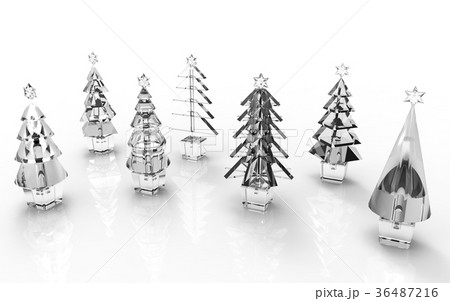 透明な7本のツリー 36487216