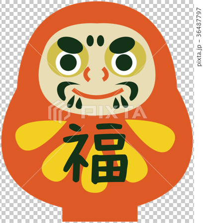 Illustration material of cute daruma 36487797