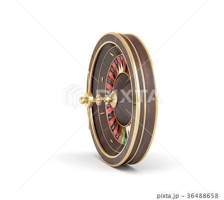 3d rendering of an isolated wooden casino roulette 3d rendering of an isolated wooden casino roulette 36488658