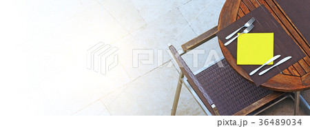 Outdoor summer cafe tables with chairs 36489034