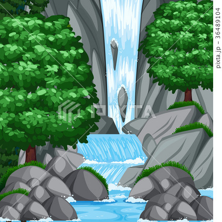 Background scene with water and stream 36489104