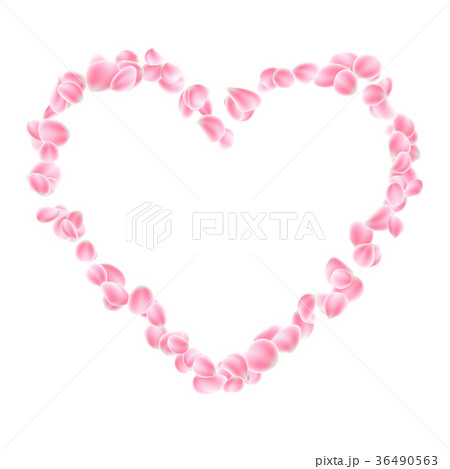 Pink petals heart isolated. EPS 10 vector 36490563