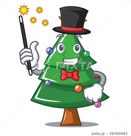 Magician Christmas tree character cartoon 36490882