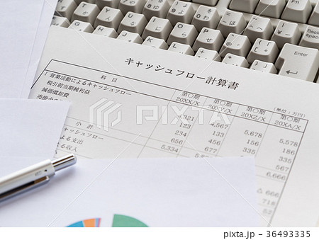 キャッシュフロー計算書　キャッシュ・フロー　お金の流れ　表　現金収支　CF 36493335