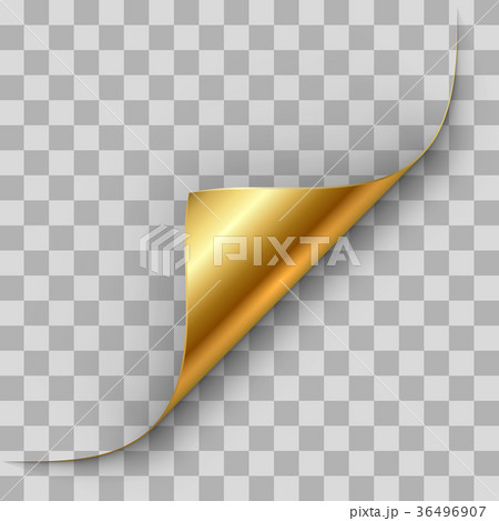 Gold page corner curl 36496907