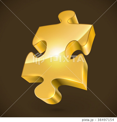 Gold jigsaw puzzle piece Gold jigsaw puzzle piece 36497154