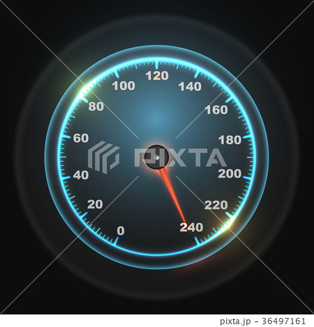 Glowing round car speedometer 36497161