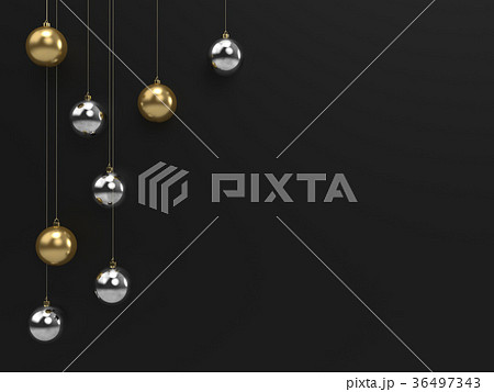 Chrome and Gold Christmas Decoration Balls 36497343