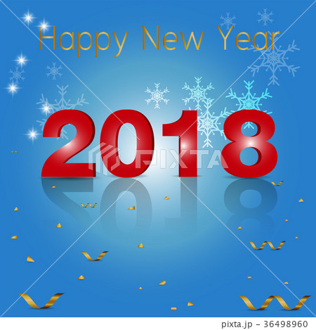Happy new year 2018 Text Design vector 36498960