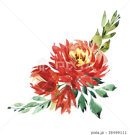 Flowers watercolor illustration. A bouquet with a Flowers watercolor illustration. A bouquet with a 36499111