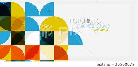 Geometric triangle and circle shape, wide abstract 36500078