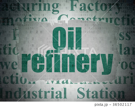 Industry concept: Oil Refinery on Digital Data 36502117