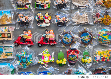 Souvenir magnets from Sicily,Italy. Souvenir magnets from Sicily,Italy. 36502218