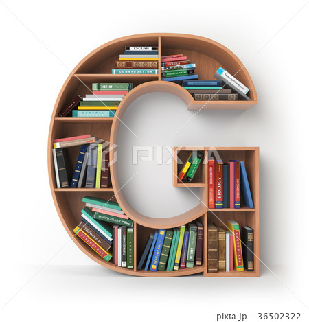 Letter G. Alphabet in the form of shelves 36502322