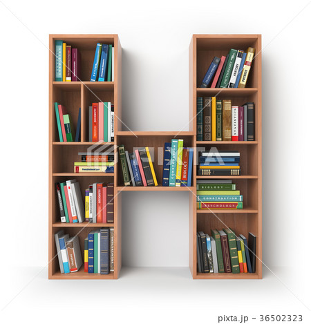 Letter H. Alphabet in the form of shelves 36502323