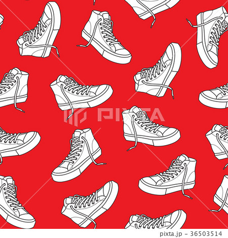 Shoe Sneaker Seamless Pattern Wallpaper Backgroundのイラスト素材