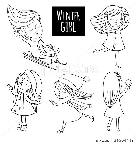 Black and white set snow fun Black and white set snow fun 36504448